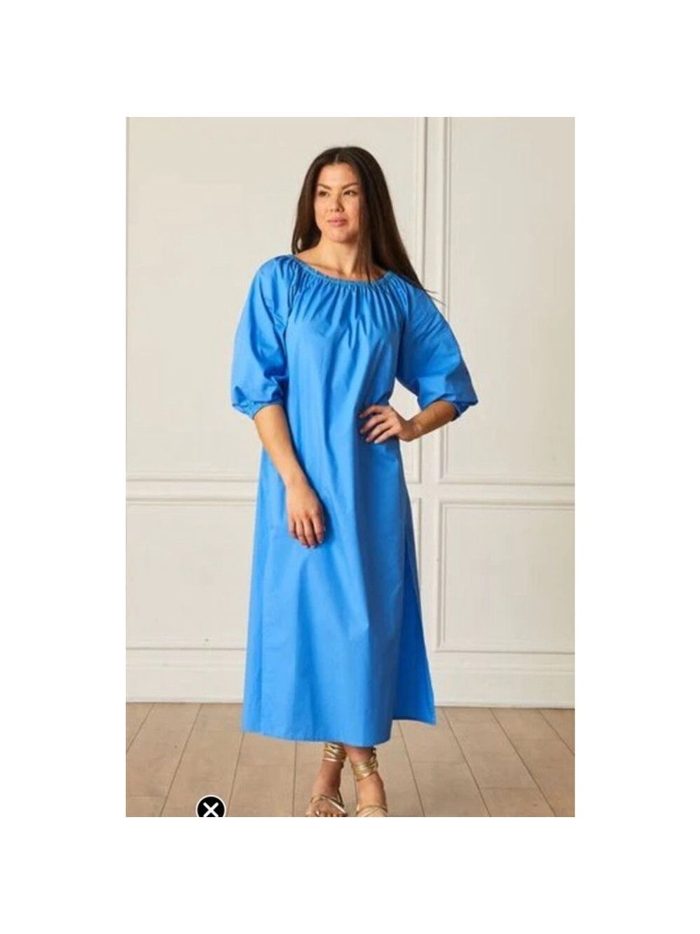 Caryn Lawn Lawson Maxi Dress One Size Cornflower Blue Peasant Boho Preppy Party